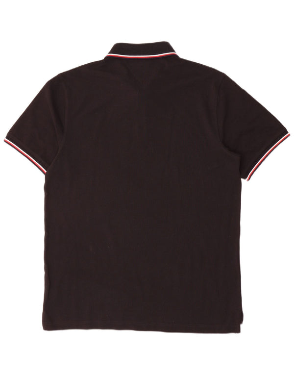 Tommy Hilfiger Herren Slim Fit Poloshirt 2XL schwarz gestreift aus Baumwolle