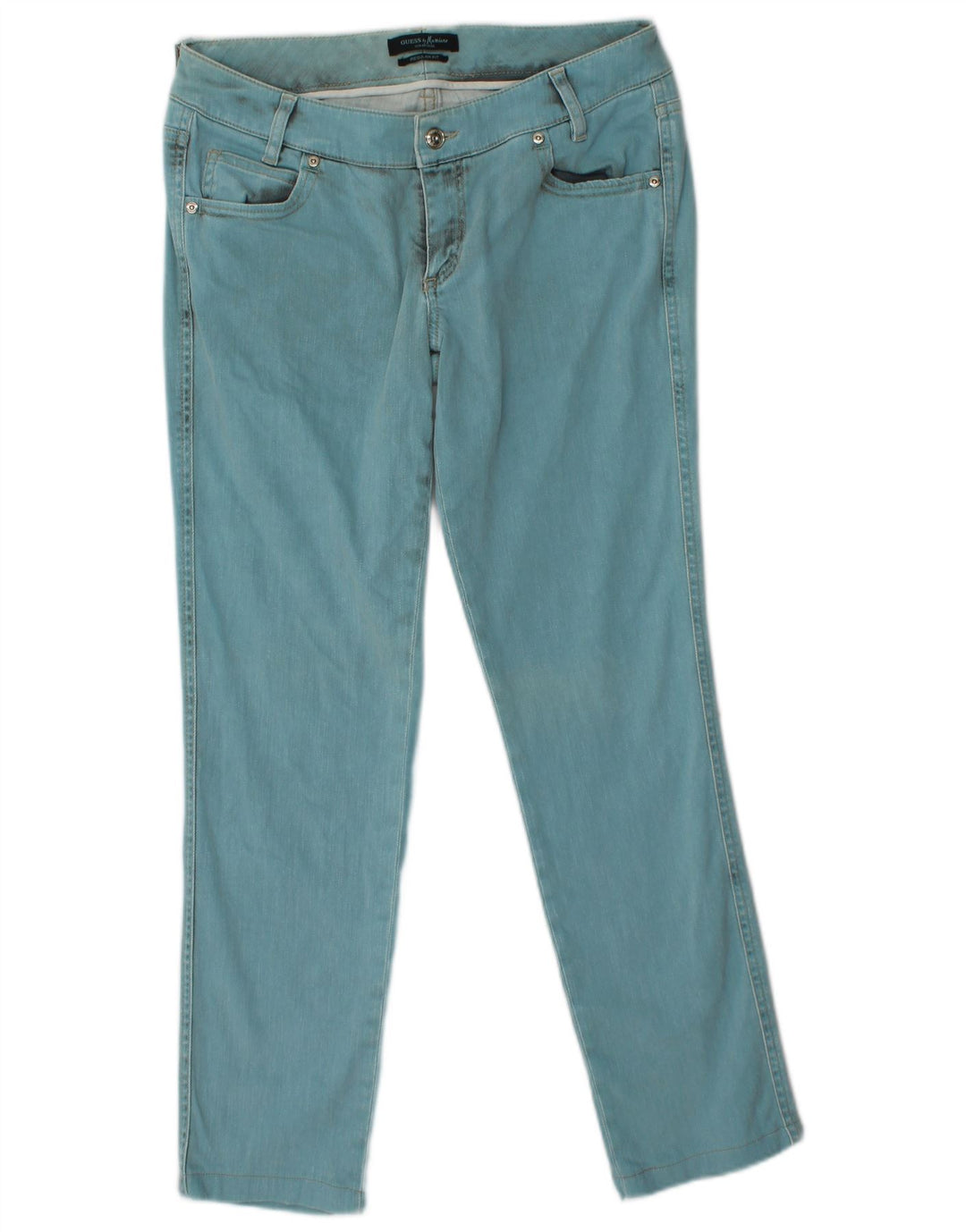 GUESS BY MARCIANO Damen-Jeans mit normaler Passform, schmale Passform, W31, L27, blaue Baumwolle