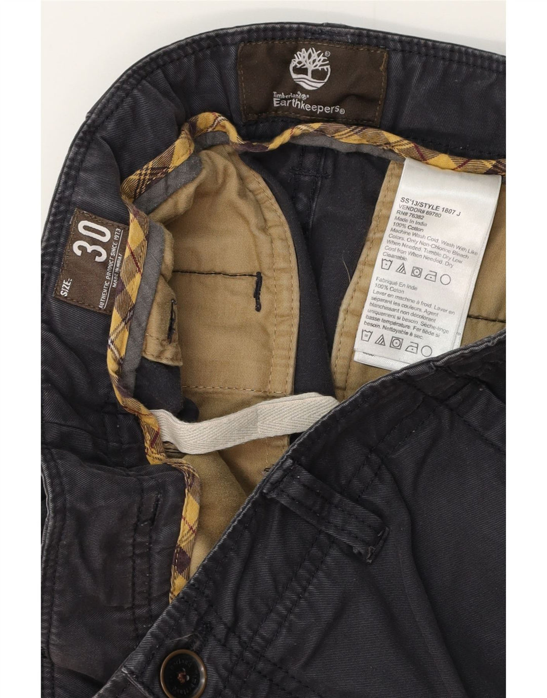 TIMBERLAND Herren Earthkeepers Chinoshorts W30 Medium Navy Blue Cotton