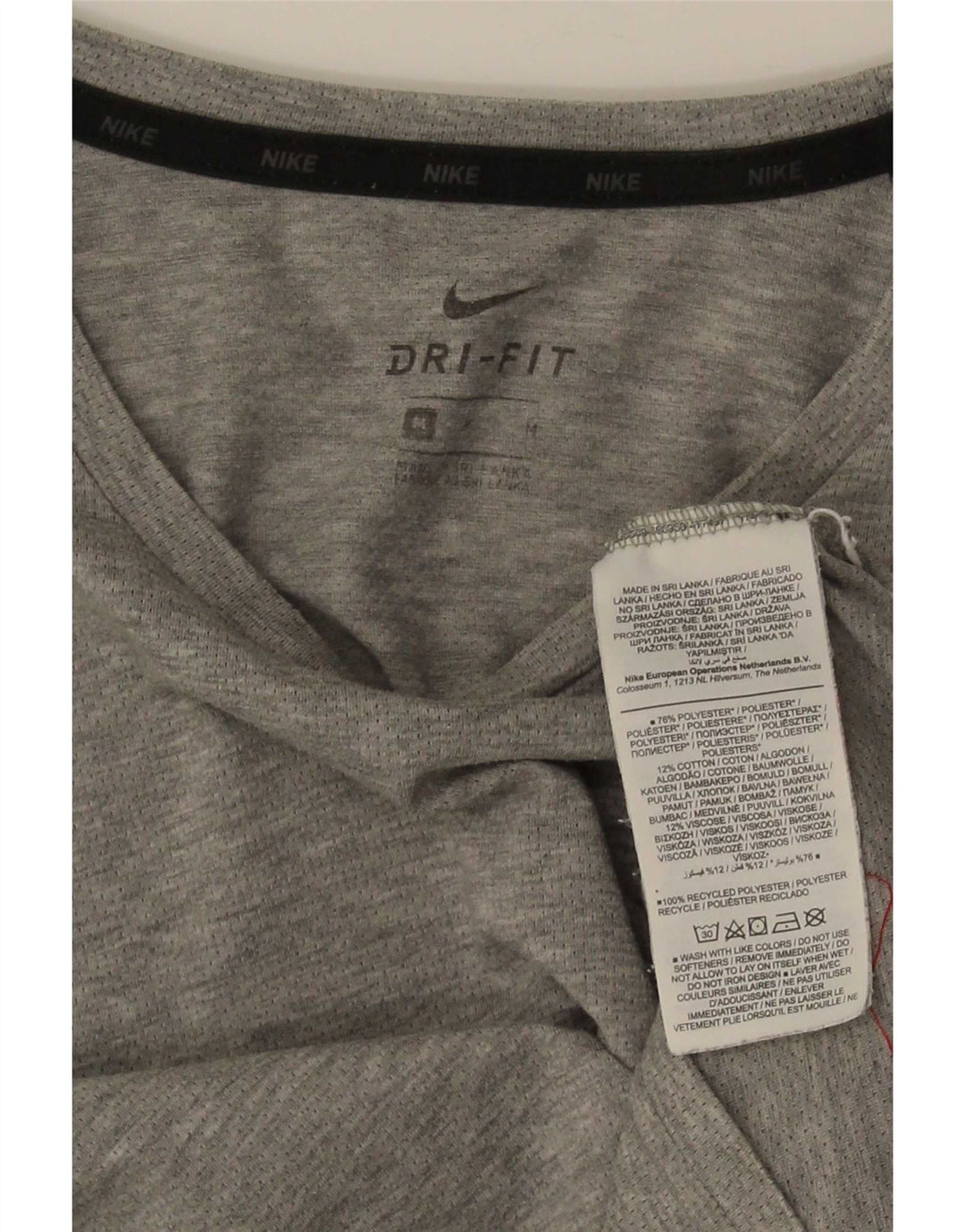 Nike Herren Dri Fit T-Shirt-Oberteil aus mittelgrau meliertem Polyester
