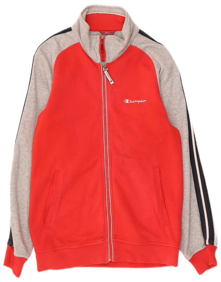 CHAMPION Herren-Trainingsanzug-Oberteil, Jacke, klein, rot, Colourblock-Baumwolle