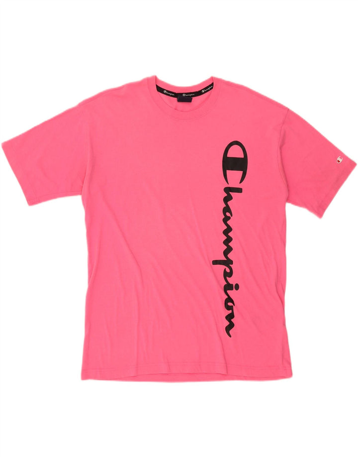 CHAMPION Herren-T-Shirt mit Grafik, Mittelrosa, Baumwolle
