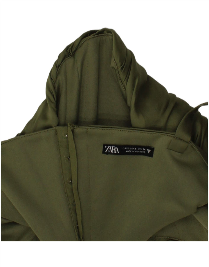 Zara Damen Crop Corset Top Small Khaki