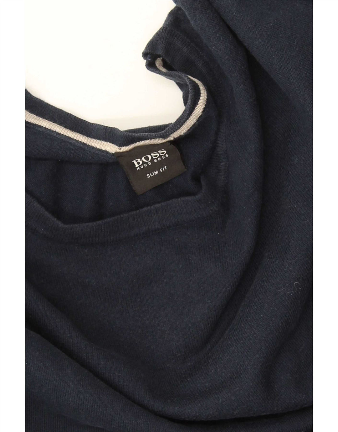 Hugo Boss Herren-Pullover mit Rundhalsausschnitt, Größe L, Marineblau