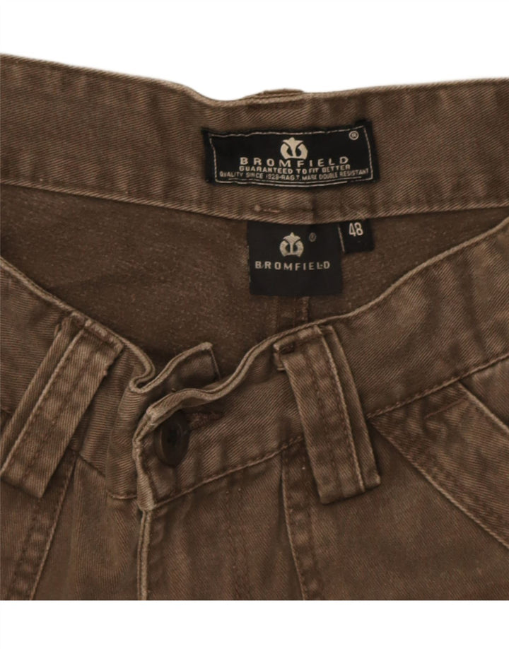 Bromfield Herren gerade Cargohose IT 48 Medium W30 L27 Braun Baumwolle
