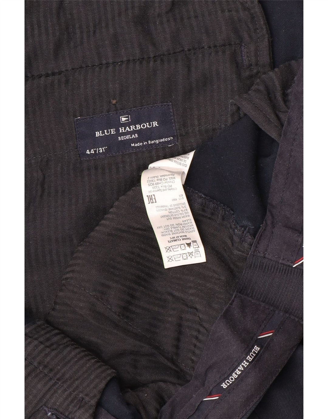 Marks & Spencer Herren Blue Harbour Chinohose W44 L31 Marineblau