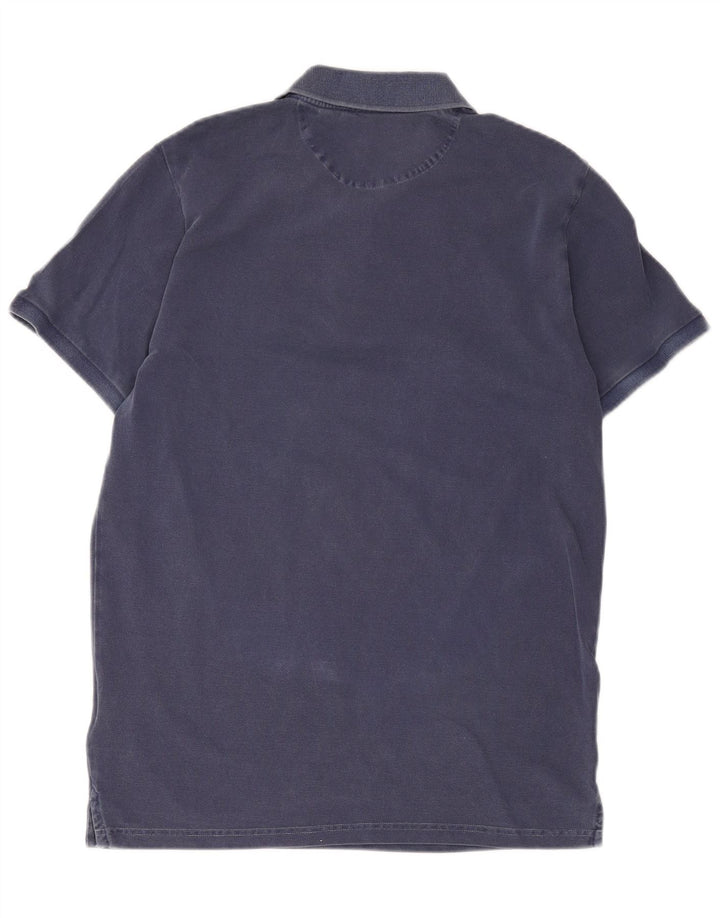 Gant Herren-Poloshirt aus mittelblauer, marineblauer Baumwolle