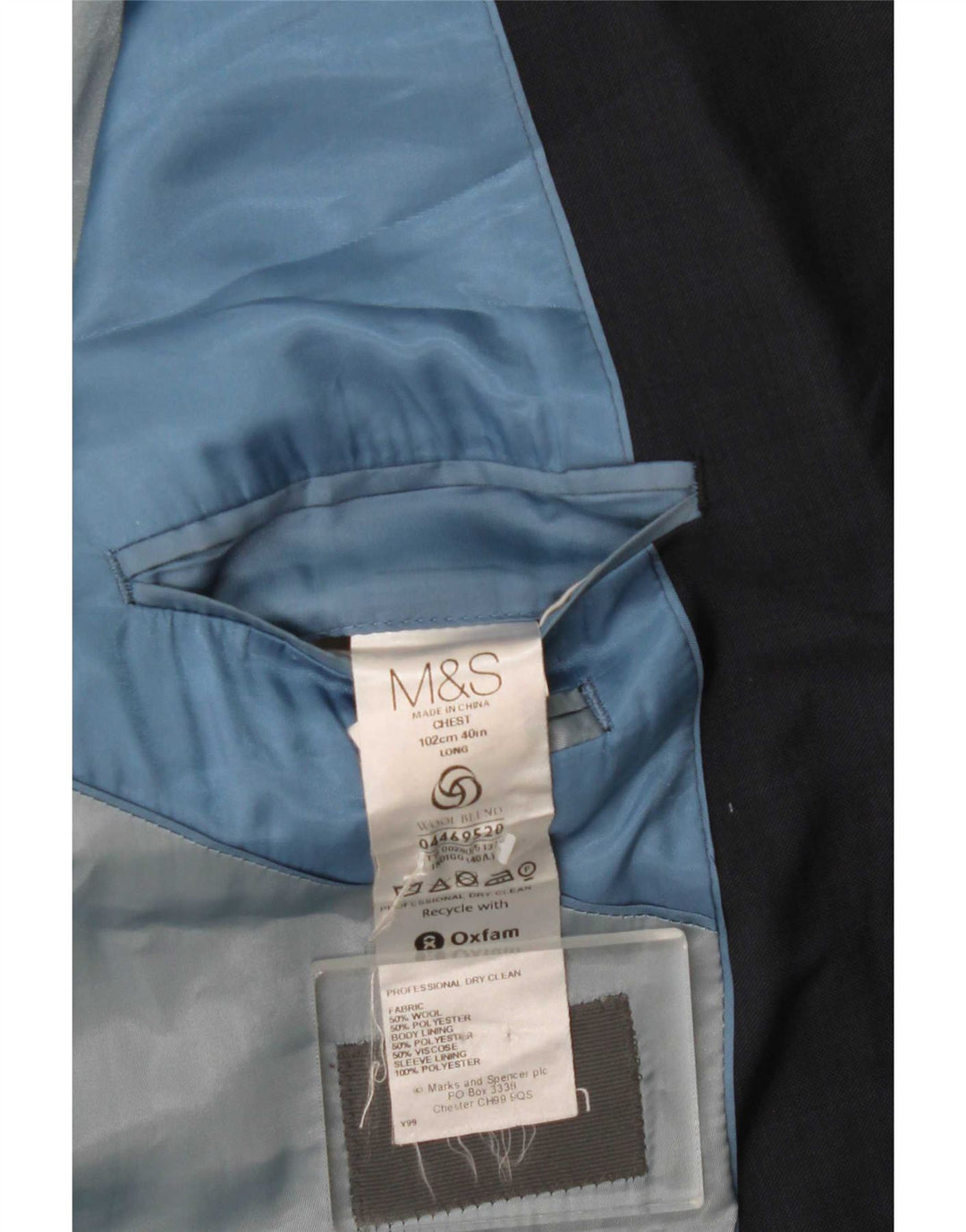 Marks & Spencer Herren-Blazer mit 2 Knöpfen, UK 40, mittelgroß, Marineblau, klassisch
