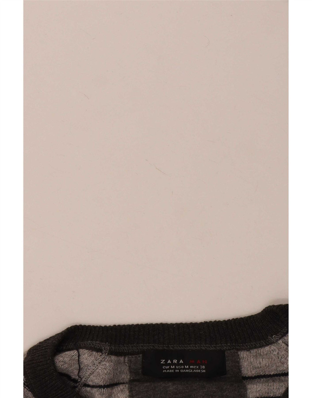 Zara Herren-Pullover mit V-Ausschnitt, mittelgrau gestreift
