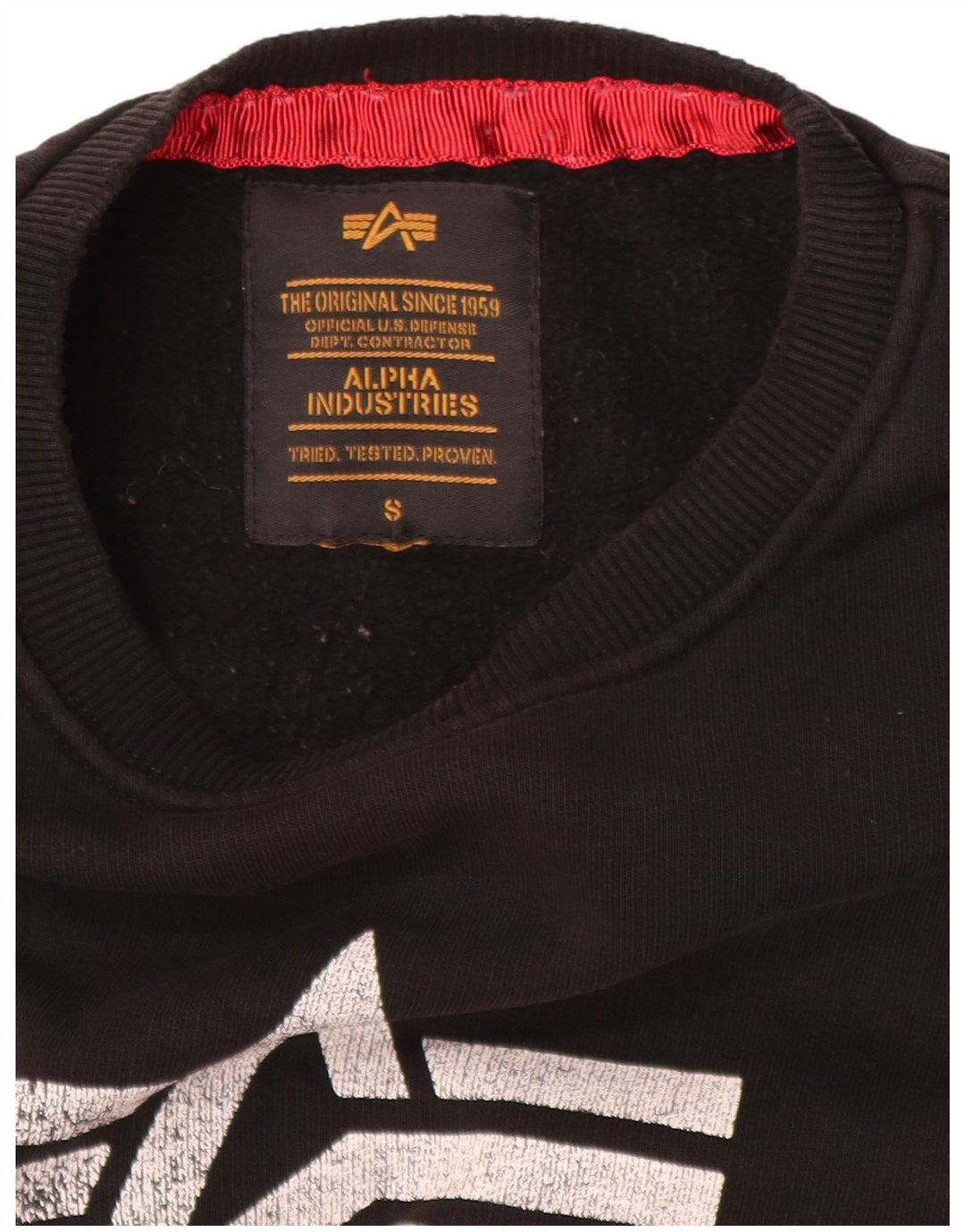 Alpha Industries Herren-Sweatshirt mit Grafik, Größe S, Schwarz