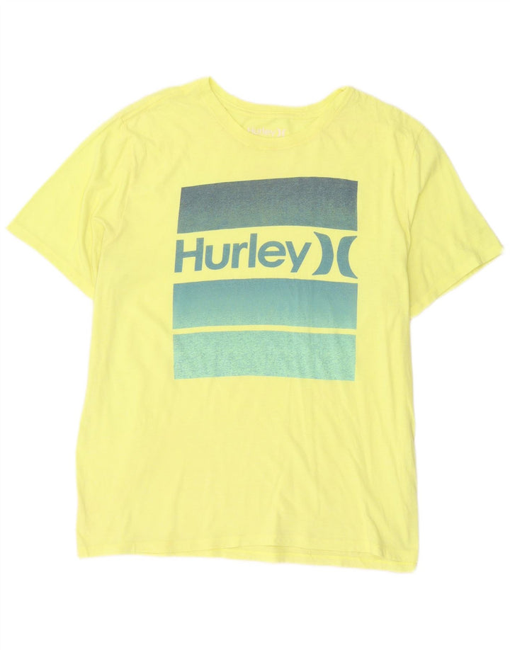 Hurley Herren Grafik-T-Shirt-Oberteil, großes gelbes Polyester