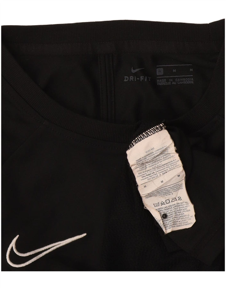 Nike Herren Dri Fit T-Shirt Top Mittelschwarzes Colourblock-Polyester