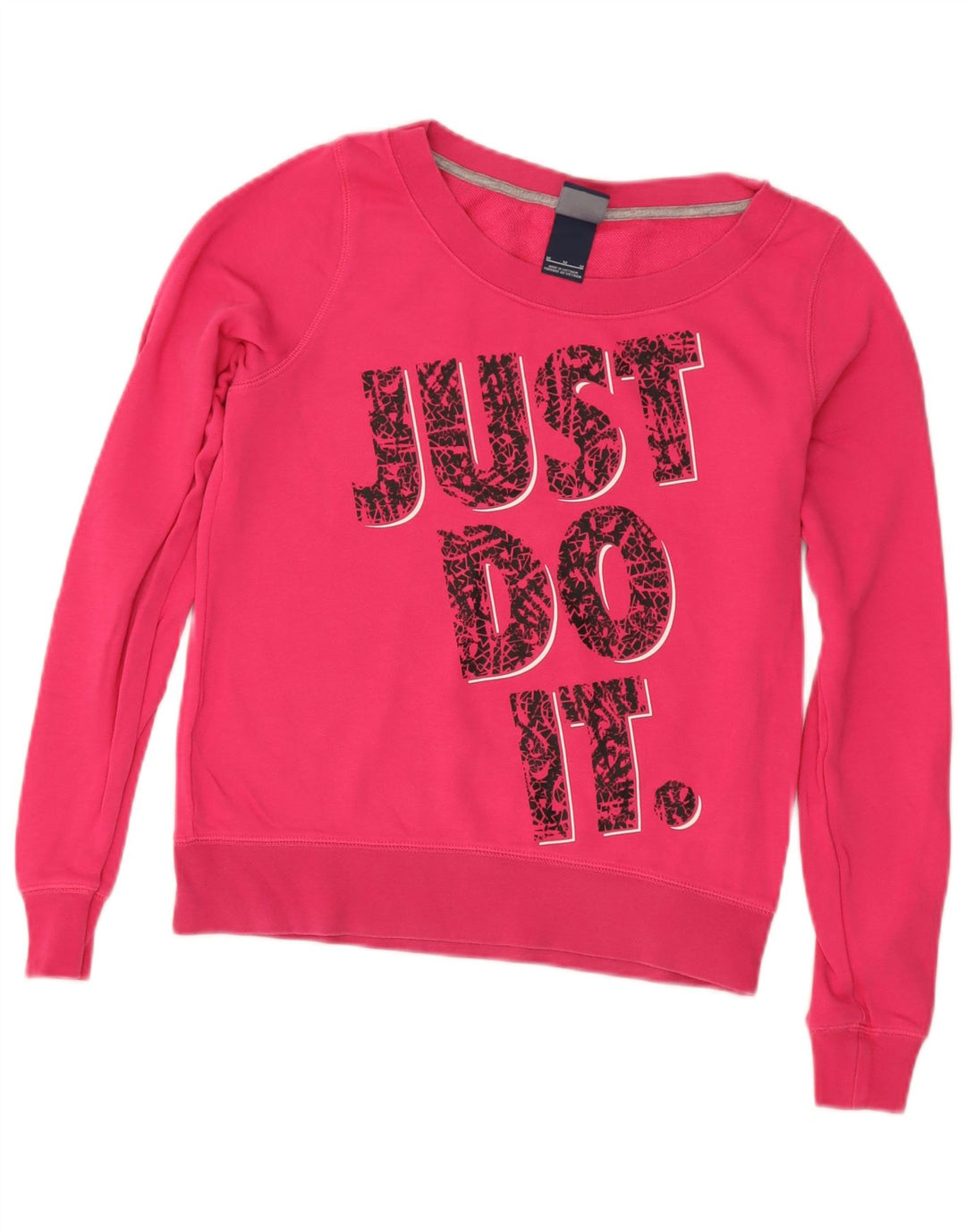 Nike Womens Graphic Sweatshirt Pullover UK 12 Mittelrosa Baumwolle