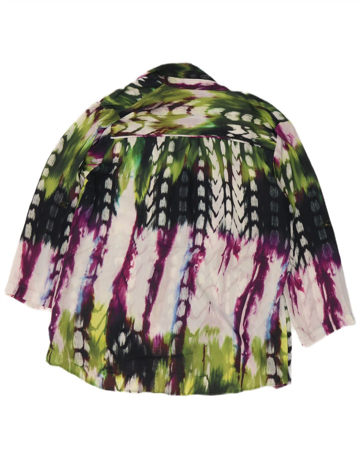 Mossimo Damen-Hemdbluse, UK 16, groß, mehrfarbig, Batik-Polyester