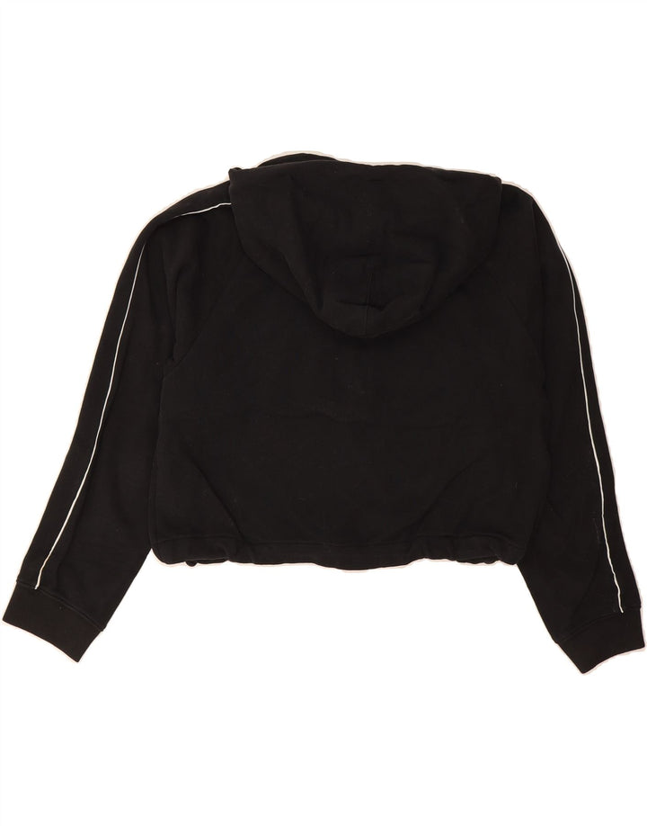LEVI'S Womens Oversized Graphic Crop Hoodie Jumper UK 10 Small Black Vintage Levi's and Second-Hand Levi's from Messina Hembry 
