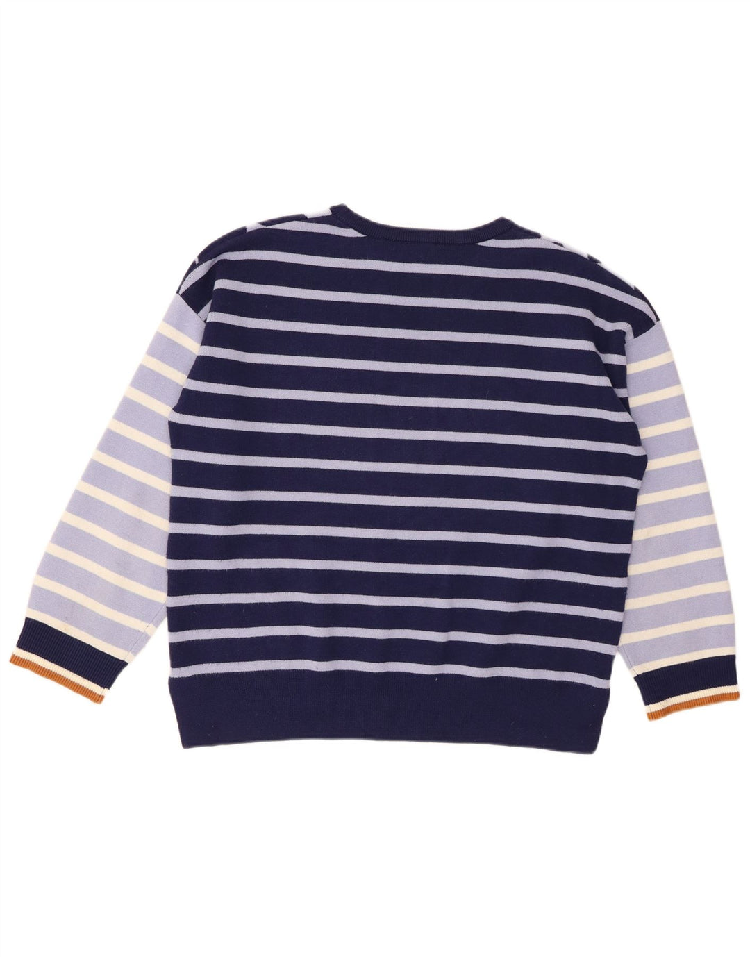 WHITE STUFF Damen-Pullover mit Rundhalsausschnitt, Gr. 40, Größe L, Marineblau gestreift