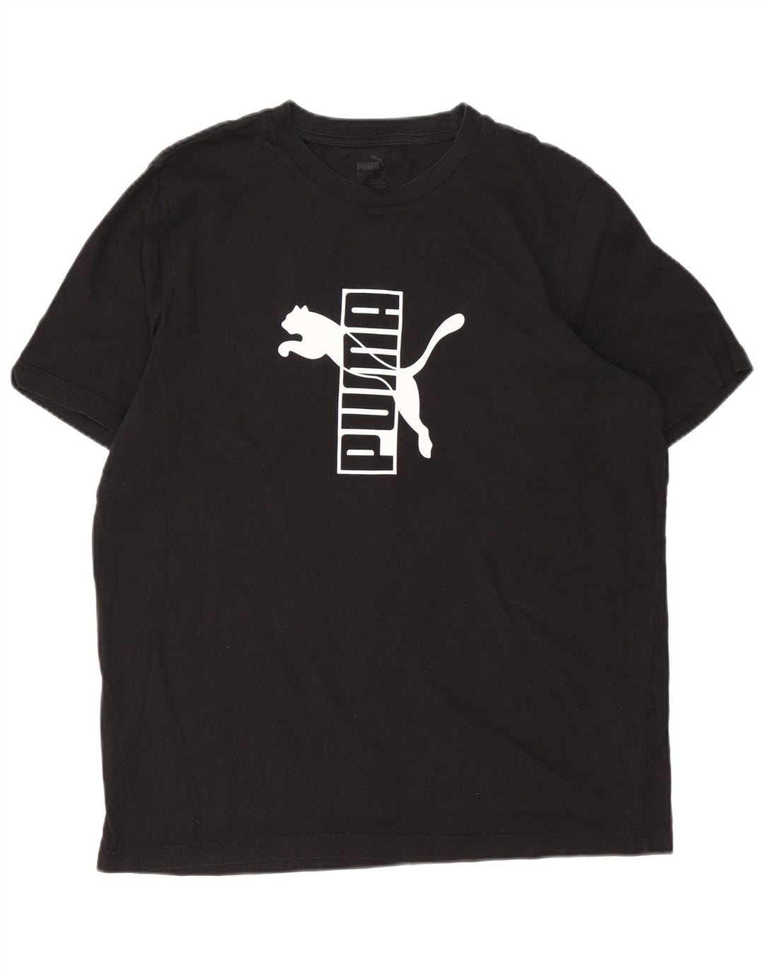 Puma Herren T-Shirt mit Grafik, groß, aus schwarzer Baumwolle
