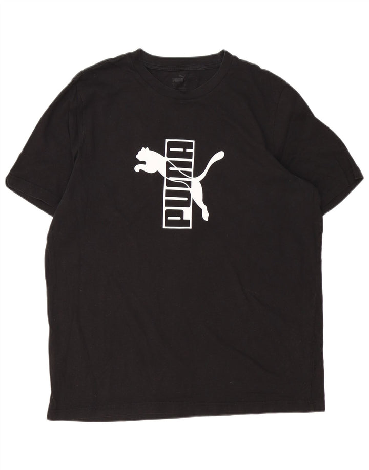 Puma Herren T-Shirt mit Grafik, groß, aus schwarzer Baumwolle
