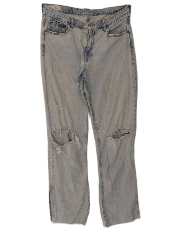 Gap Damen Distressed Mid Rise Loose Jeans W31 L29 Blau Baumwolle 90er Jahre