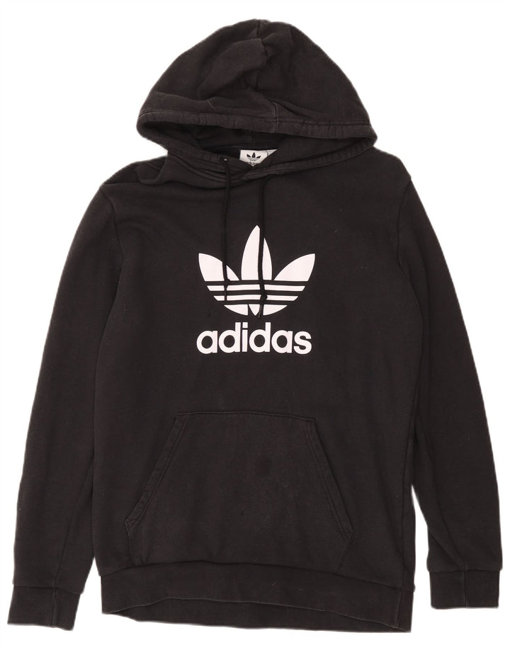 Adidas Herren Graphic Hoodie Pullover Mittelschwarze Baumwolle