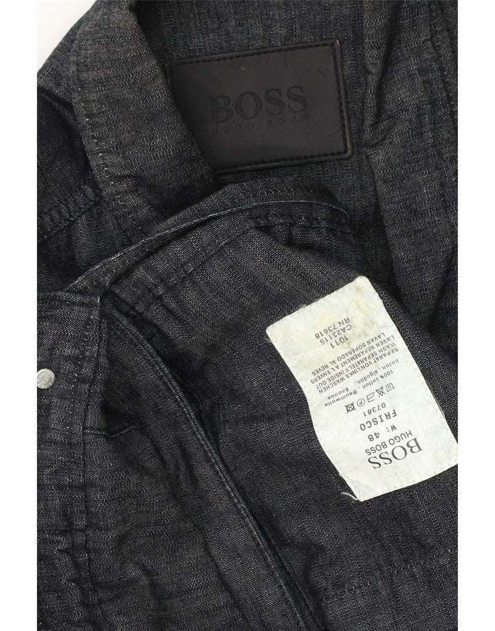 Hugo Boss Herren-Utility-Jacke IT 48 Mittelmarineblaue Baumwolle
