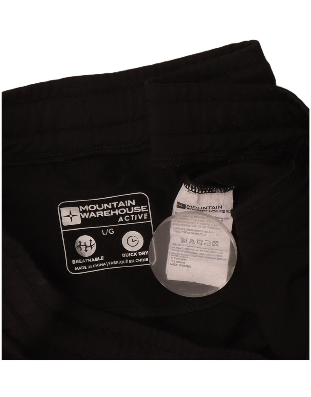 Mountain Warehouse Herren-Trainingshose, Größe L, aus schwarzem Polyester
