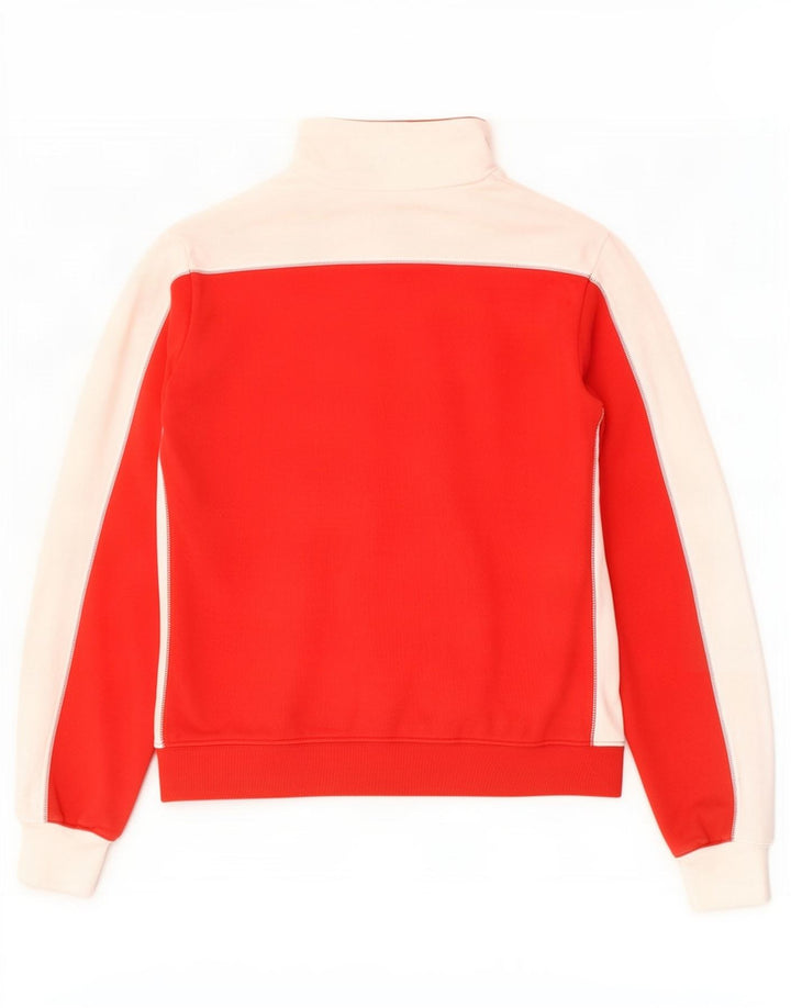 Champion Herren-Sweatshirt mit Reißverschluss am Hals, Mittelrot, Farbblock
