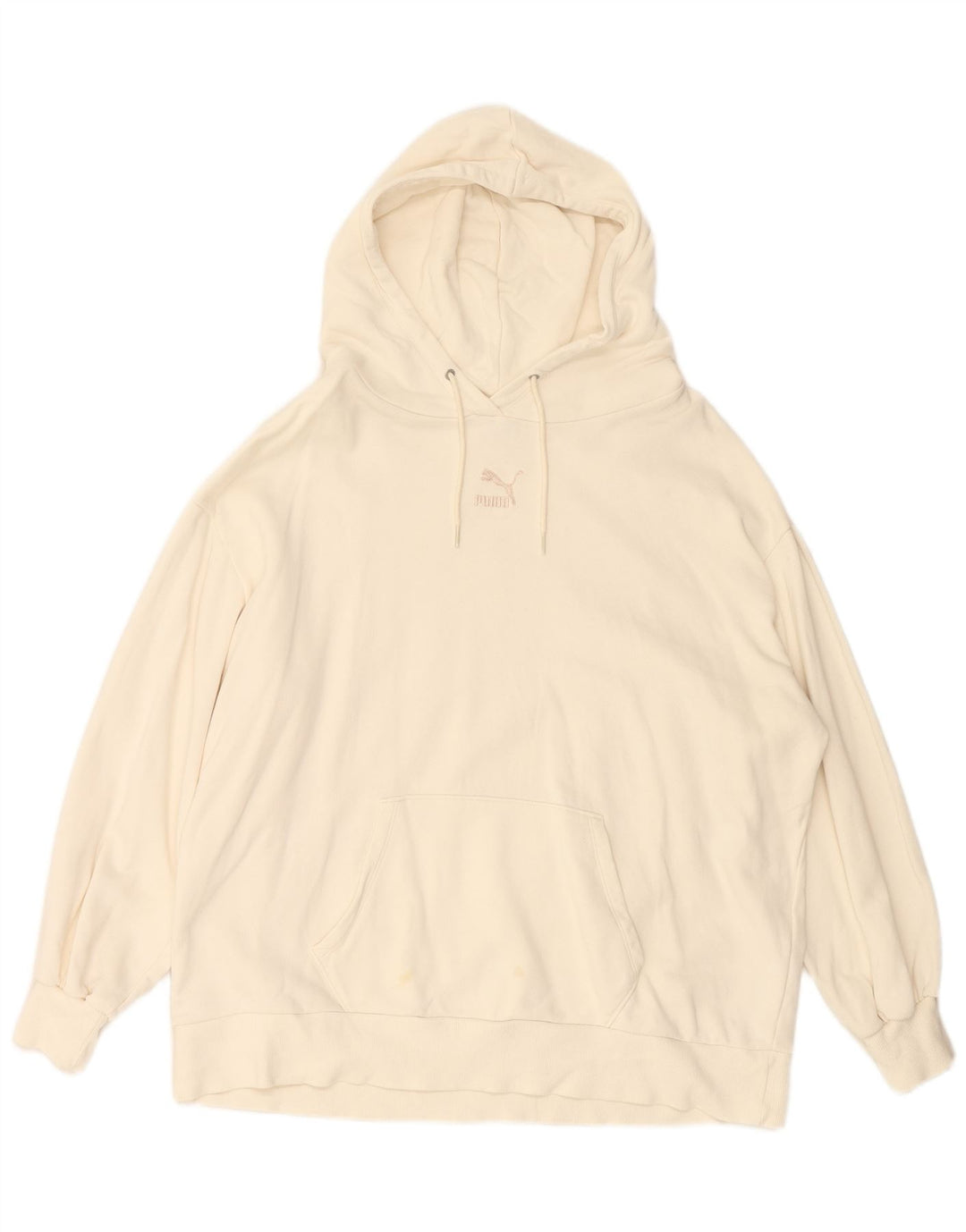 PUMA Damen Übergroßer Kapuzenpullover UK 14 Mittelweiße Baumwolle