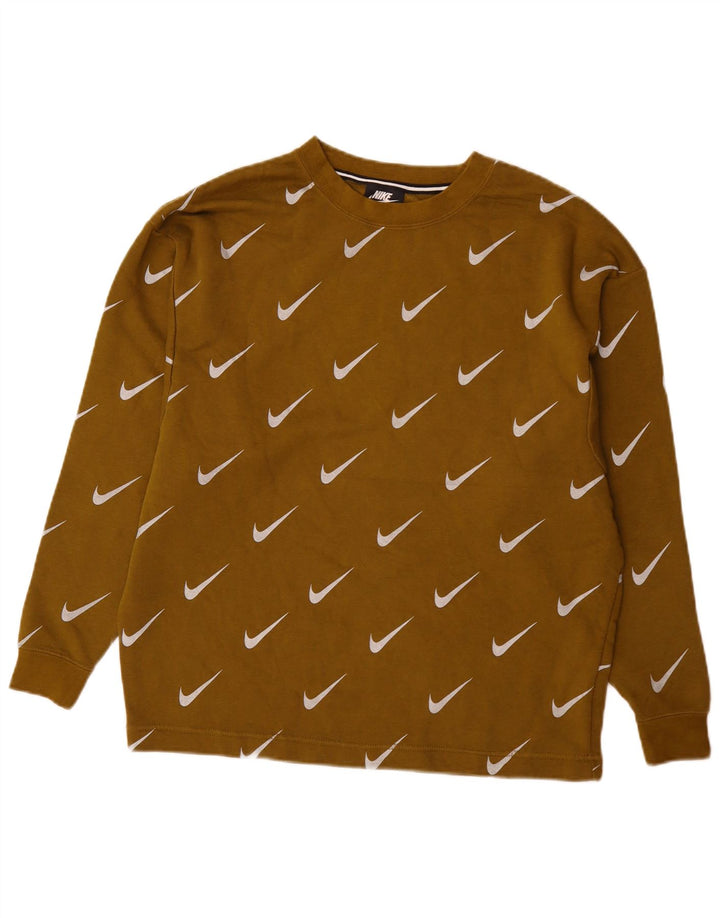 Nike Herren-Sweatshirt mit grafischer lockerer Passform, Größe S, Khaki, Baumwolle