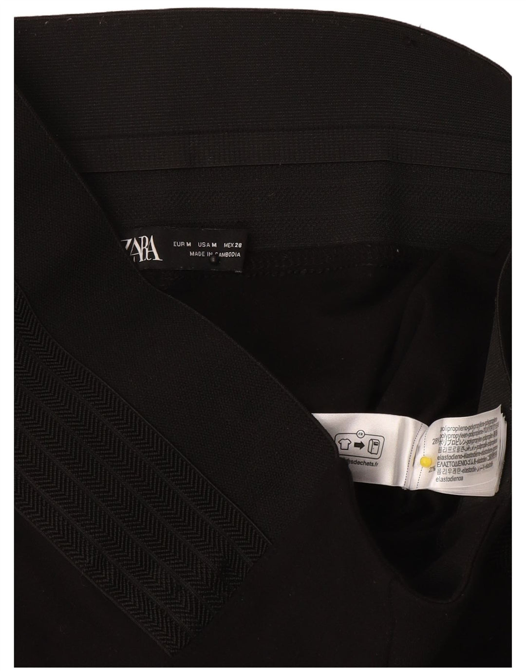 Zara Damen Leggings UK 12 Medium Schwarz Polyester