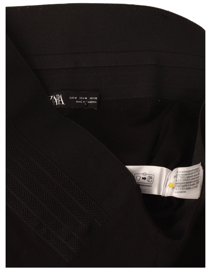 Zara Damen Leggings UK 12 Medium Schwarz Polyester