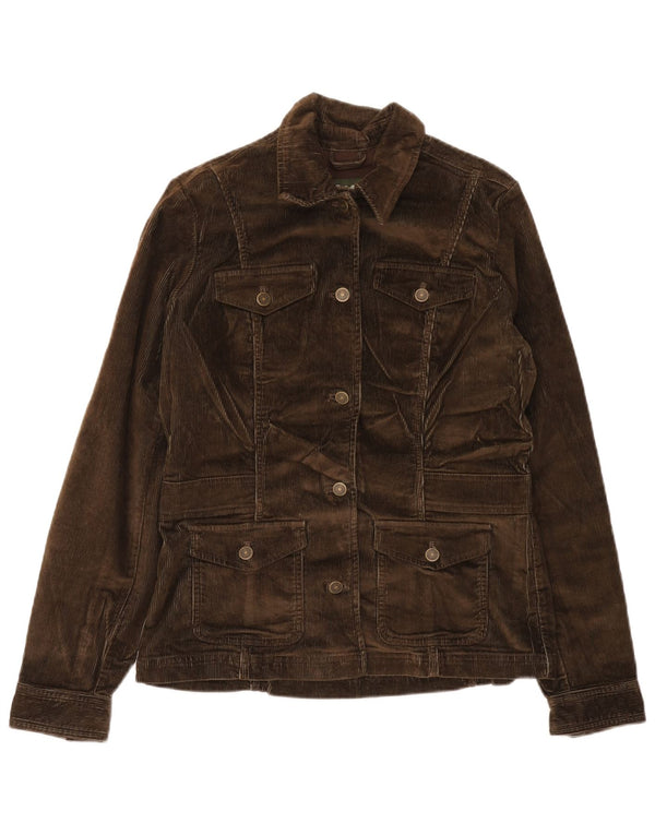 Eddie Bauer Womens Tall Cordjacke UK 14 Mittelbraune Baumwolle