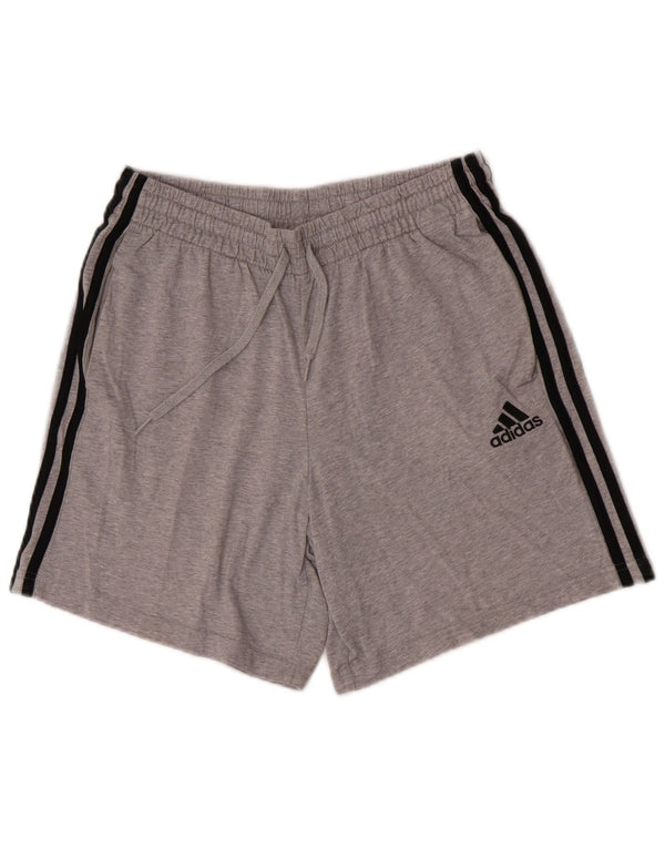 Adidas Herren Sportshorts mittelgraue Baumwolle