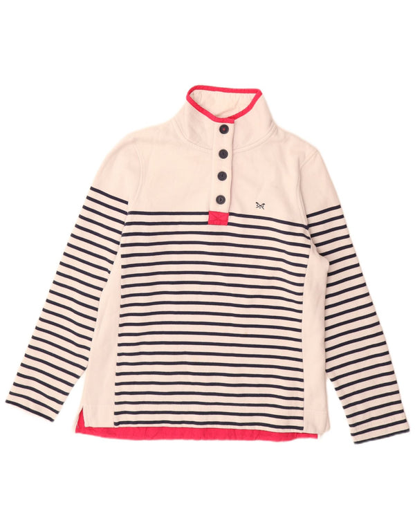 Crew Clothing Damen-Sweatshirt-Pullover, Gr. 10, Größe S, Weiß, gestreift