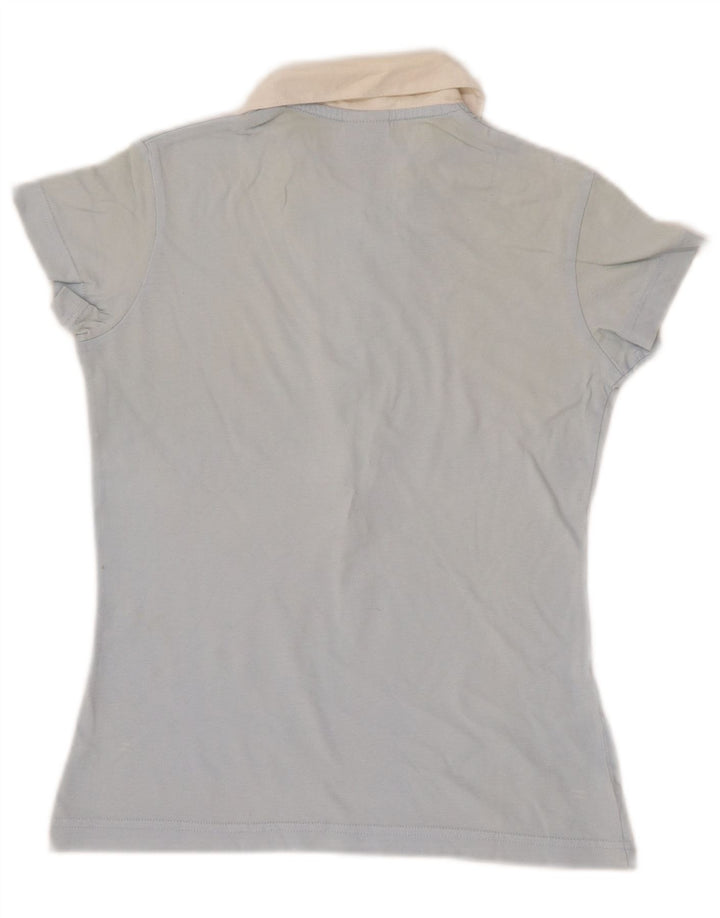 NIKE Damen-Poloshirt UK 10/12 Mittelblauer Farbblock