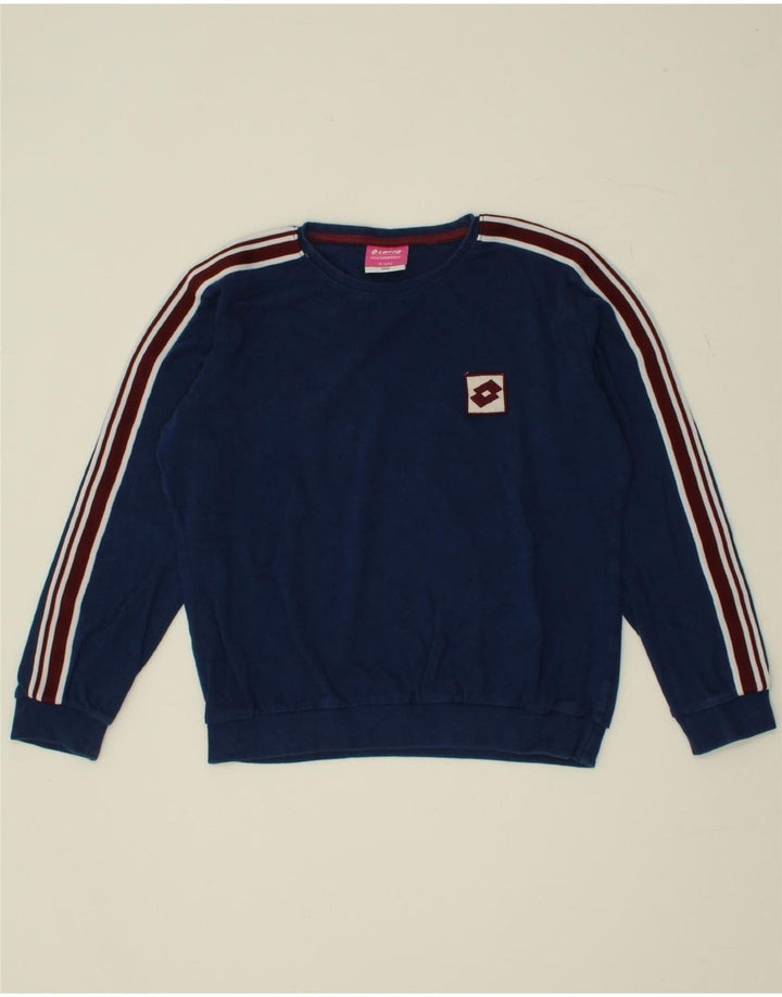 LOTTO Boys Sweatshirt Jumper 13-14 Years Navy Blue Cotton Vintage Lotto and Second-Hand Lotto from Messina Hembry 