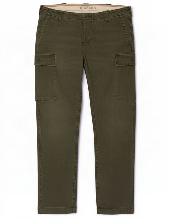 Dockers Mens Slim Cargo Trousers W40 L34 Khaki Cotton