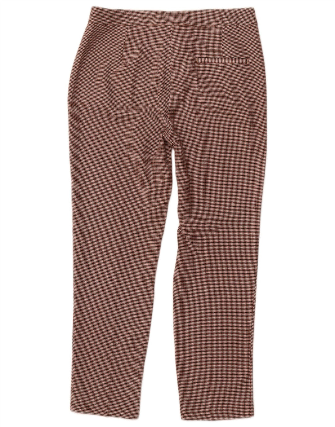 ZARA Womens Slim Chino Trousers Large W32 L27 Brown Houndstooth