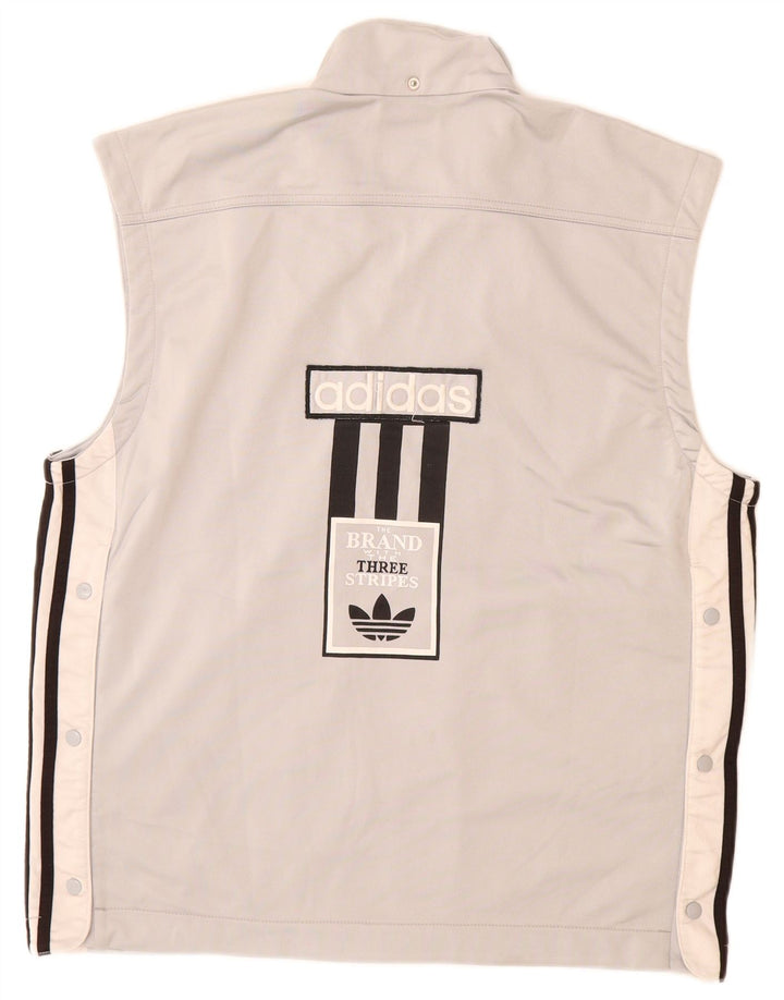 Adidas Herren Three Stripes Graphic Trainingsanzug Top Jacke UK 36/38 Small Grau
