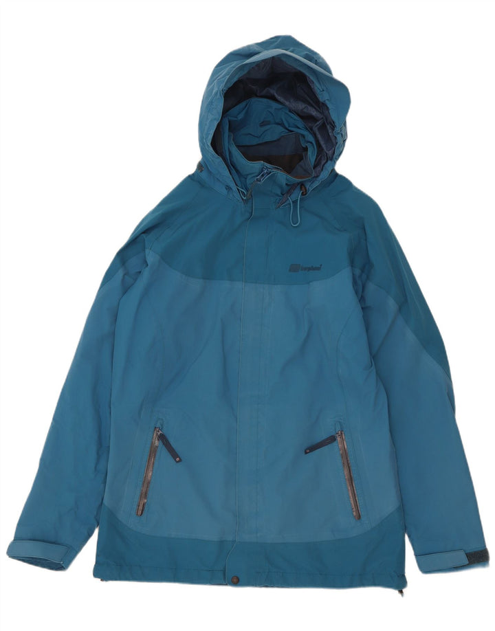Berghaus Damen-Regenjacke mit Kapuze, übergroß, UK 10, Klein, Blau, Farbblock