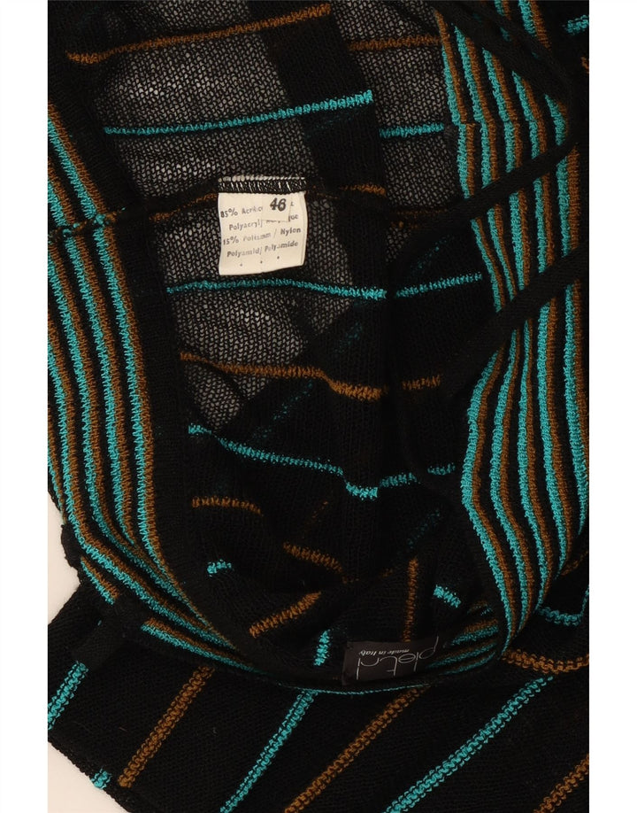DE PLETRL Womens See Through Sundress IT 46 Large Black Striped Acrylic Vintage De Pletrl and Second-Hand De Pletrl from Messina Hembry 