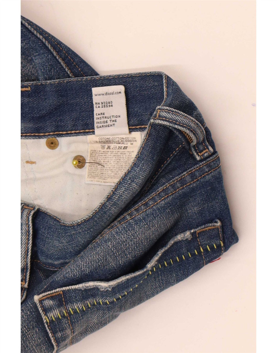 Diesel Damen Schlagjeans W26 L32 Blaue Baumwolle