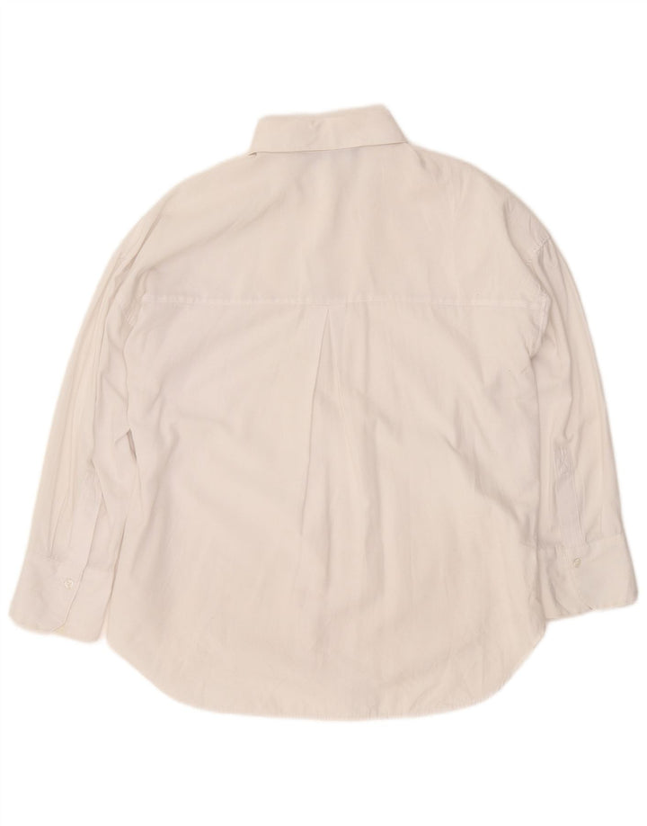 ZARA Damen-Oversize-Hemd, UK 10, Größe S, weiße Baumwolle