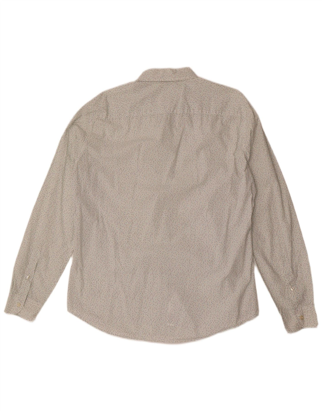 BENETTON Herren-Slim-Fit-Hemd, groß, weiß gepunktet