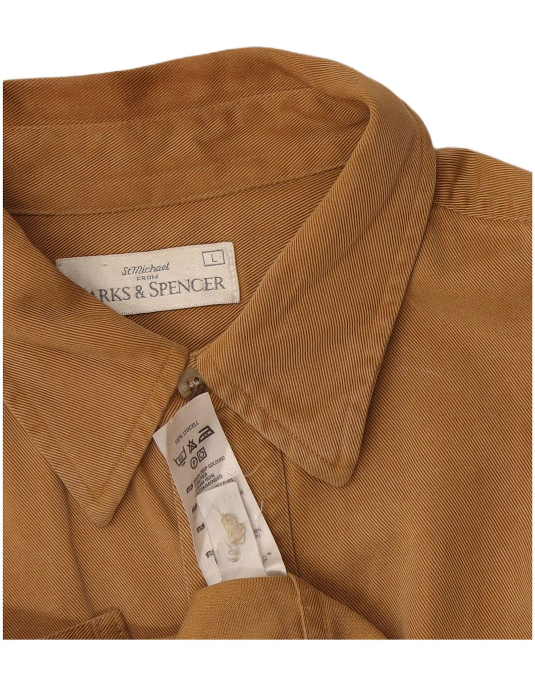 Marks & Spencer Herrenhemd Large Beige Lyocell