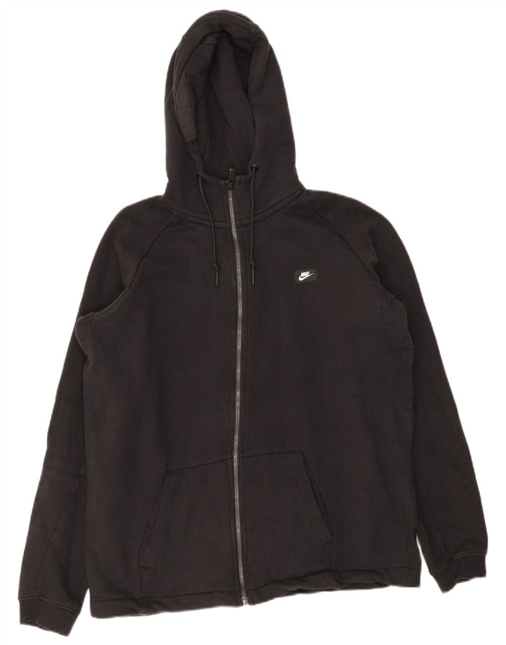 Nike Herren-Kapuzenpullover mit Reißverschluss, mittelschwarz, Baumwolle