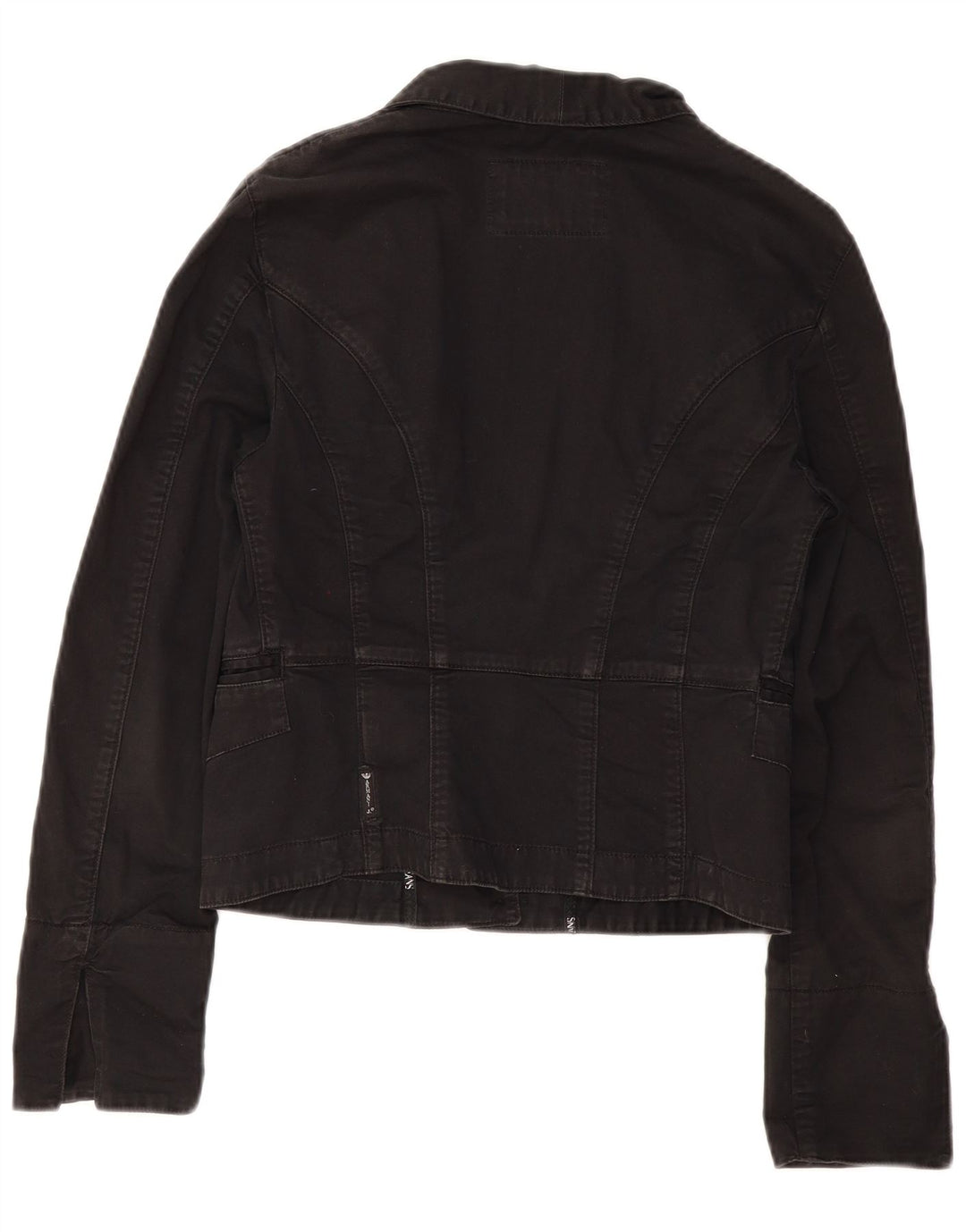 Armani Jeans Damen Crop 3 Button Blazer Jacke IT 44 Mittelschwarze Baumwolle