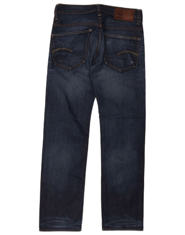 G-Star Herren 3301 Straight Jeans W30 L32 Blaue Baumwolle