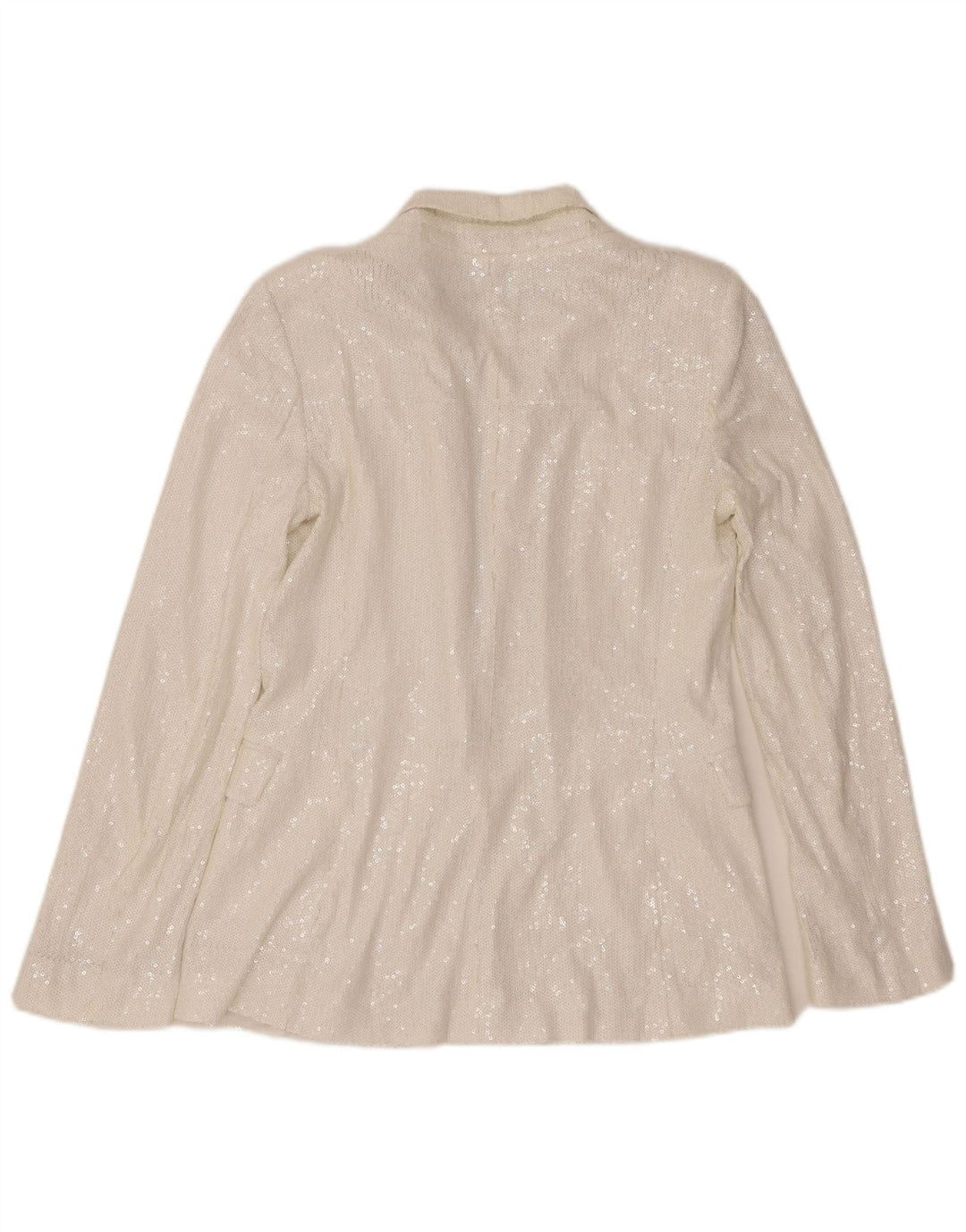 Zara Damen-Blazer mit 1 Knopf und Pailletten, Gr. 10, Weiß