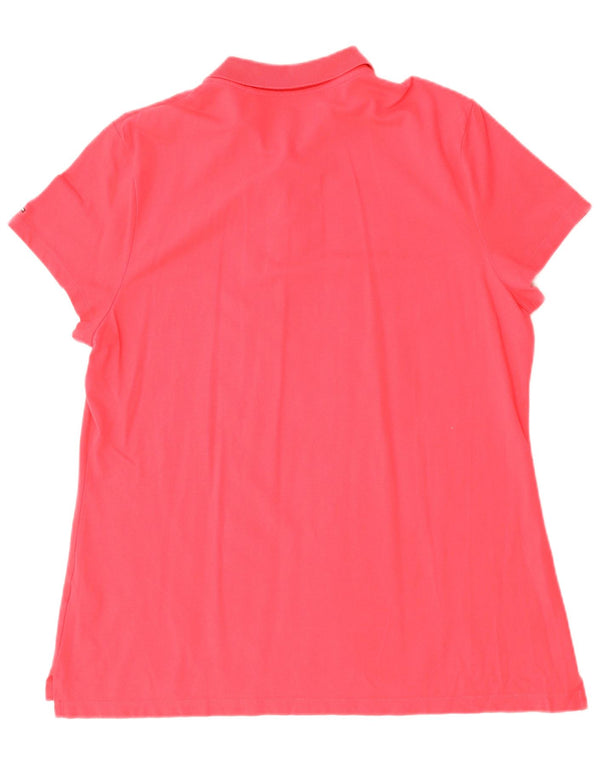 TOMMY HILFIGER Damen Grafik-Poloshirt UK 20 2XL Rote Baumwolle